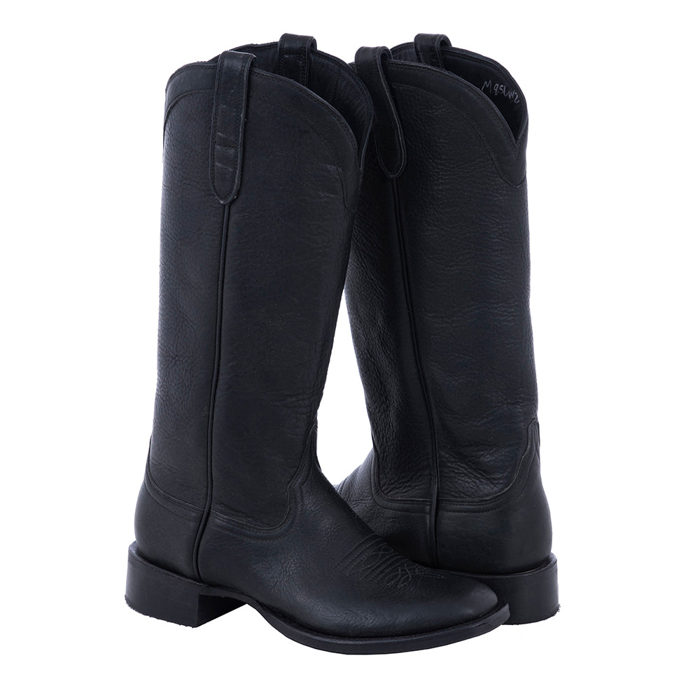 Ladies Cowboy 15" Black Bison Mini Vibram Sole