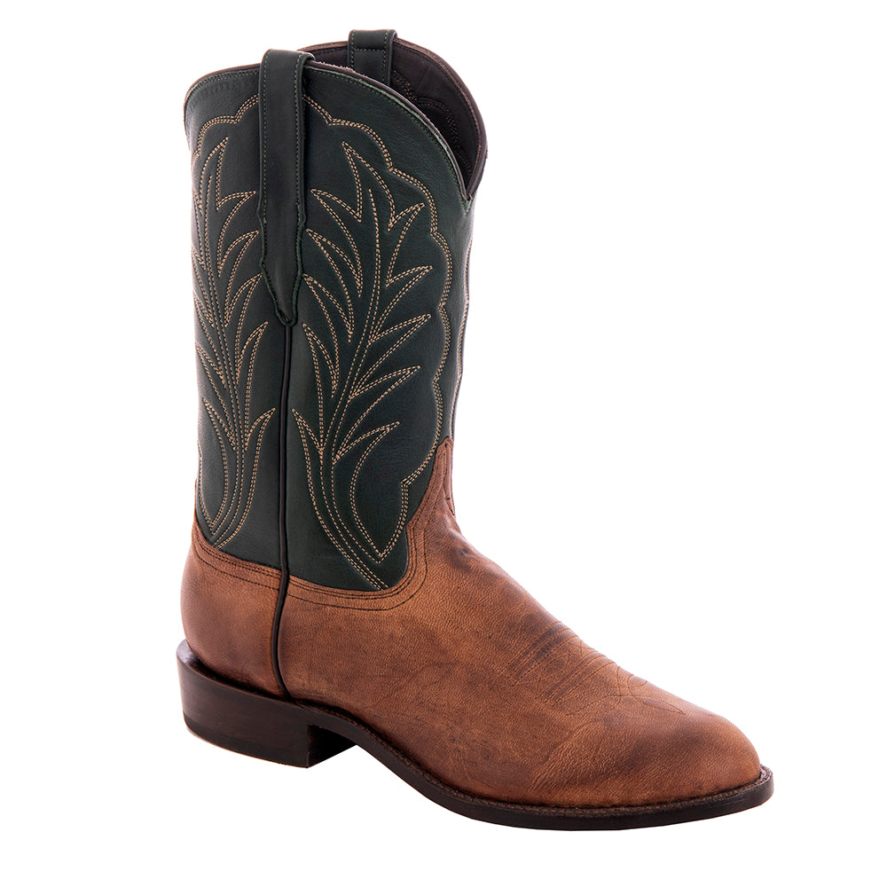 Men's 12-2.5 Canella Goat/Green Renaissance Winn Toe Bug Roper