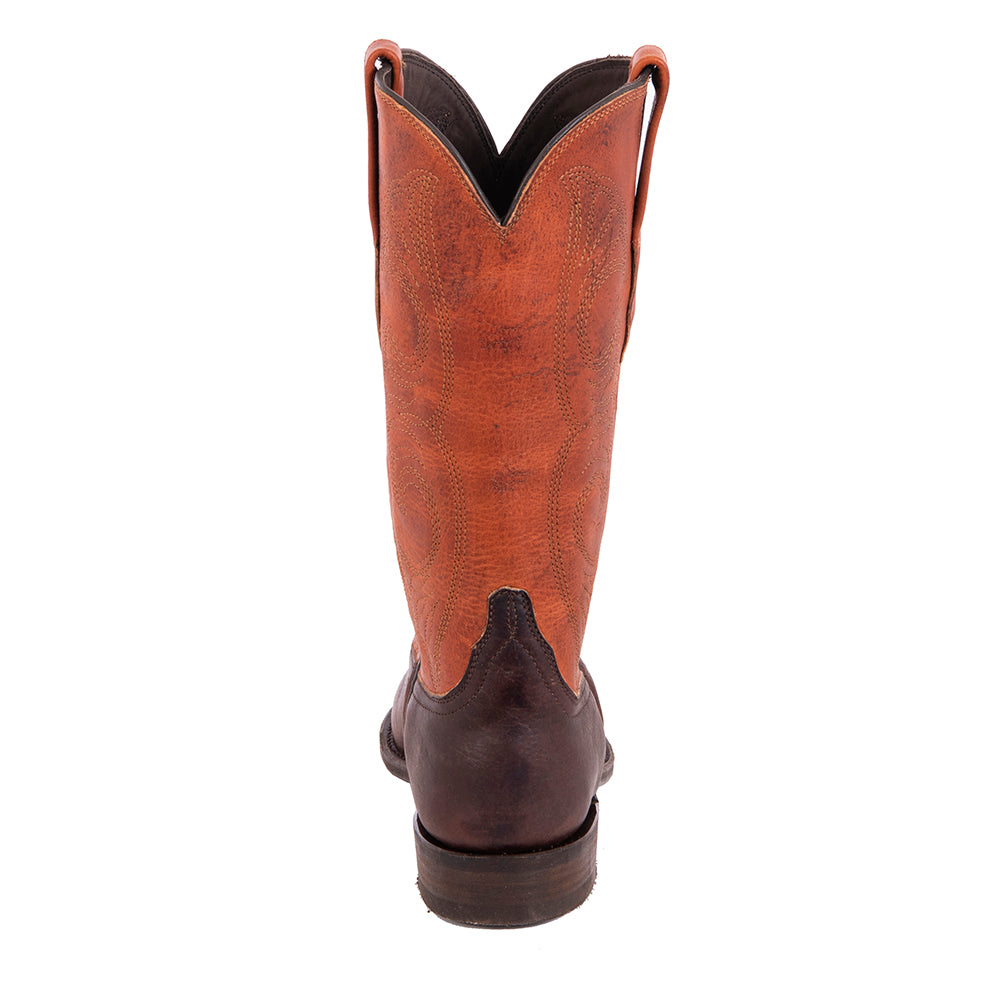 Ladies Roper 12" Mocha Bison Whiskey Top Swan Stitch