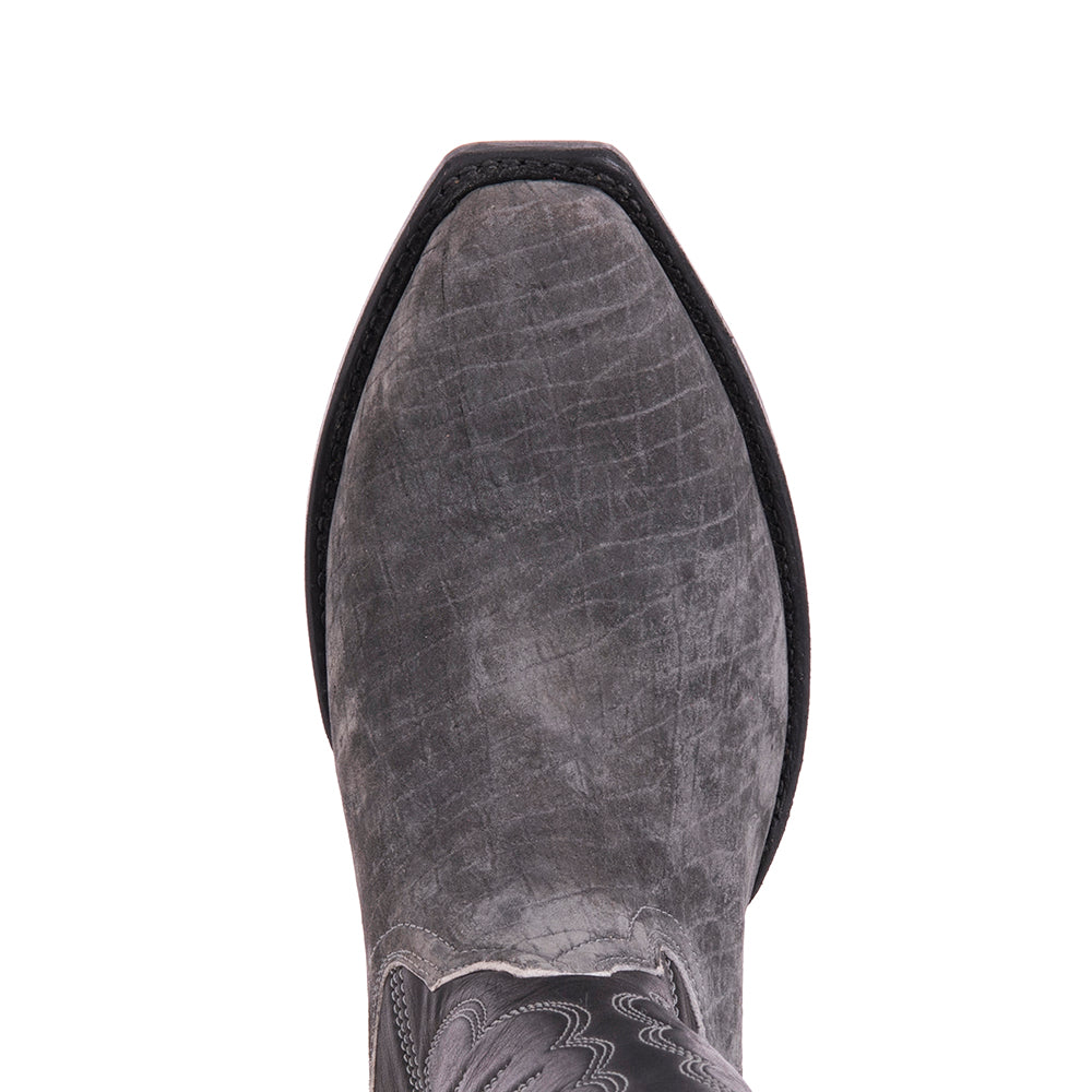 MENS COWBOY 13" GREY HIPPO/ BLACK ANALINE WITH A WINN STITCH
