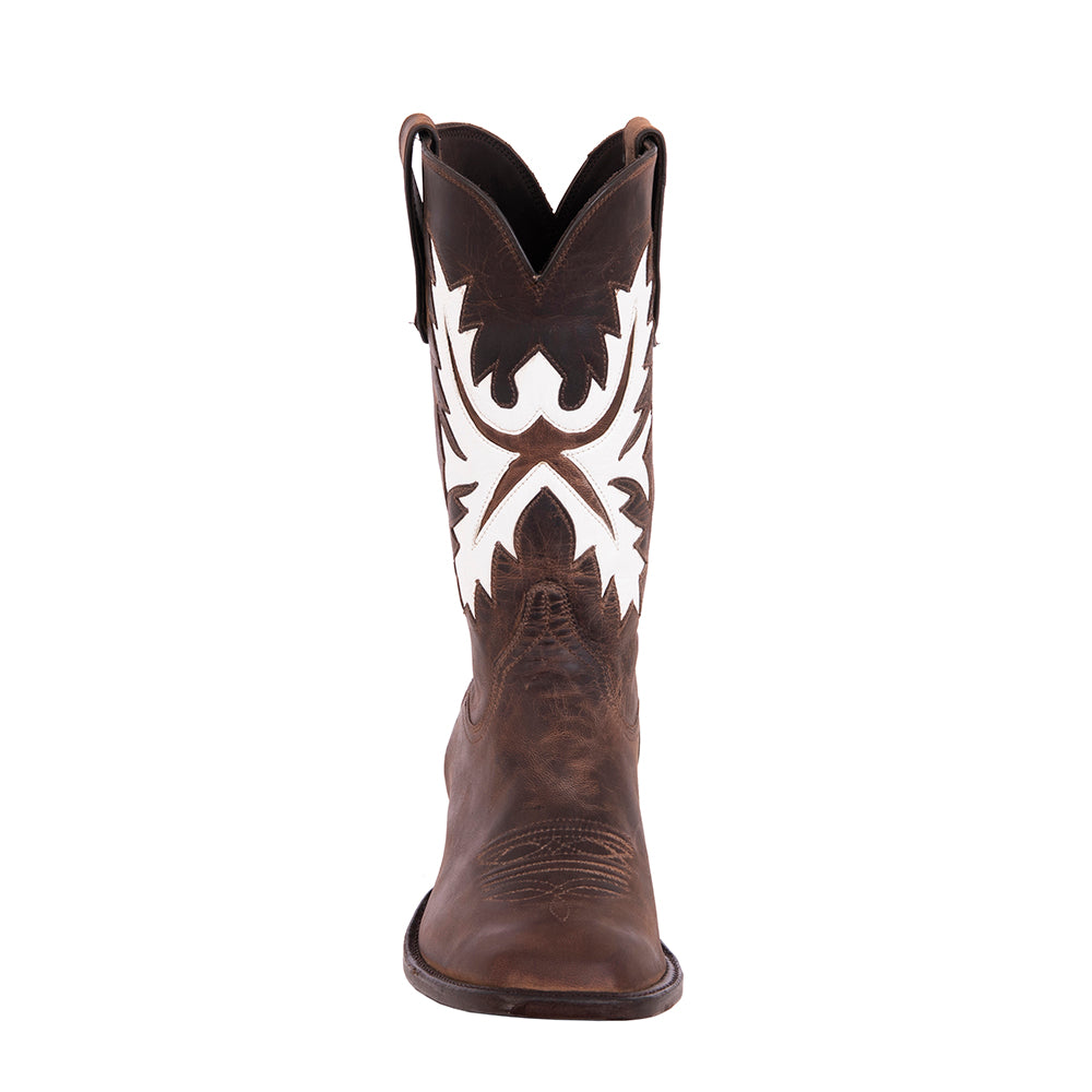 MENS COWBOY 12" CANELLA GOAT W/ WHITE FERN INLAY