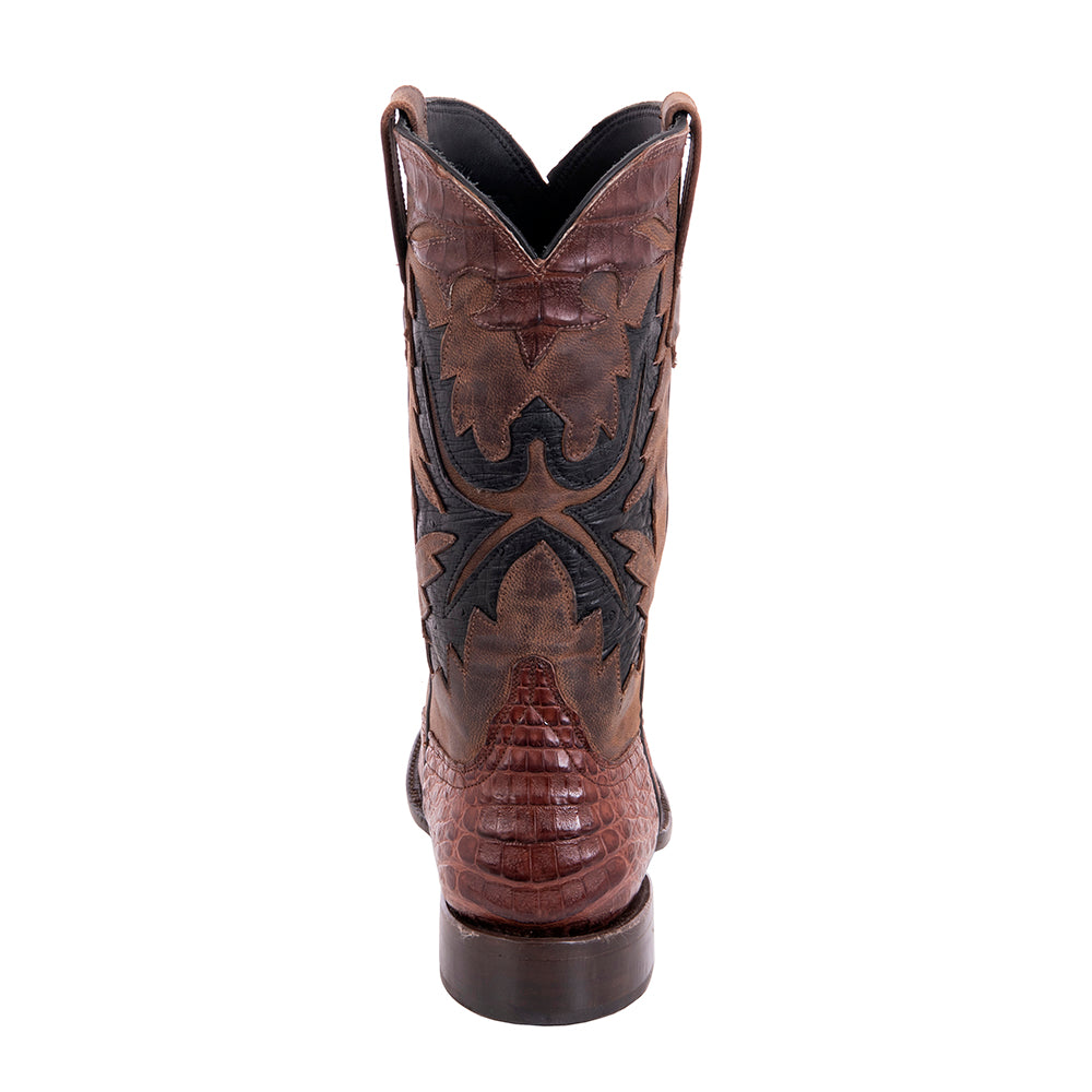 Men's Cowboy 12-2.5 Cigar Caiman Canella Goat w/Fern Inlay