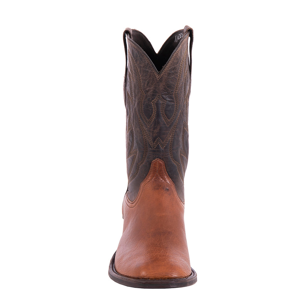 Mens Cowboy 12-2 Cognac Bison/Tobac Goat Crown Stitch MV Sole