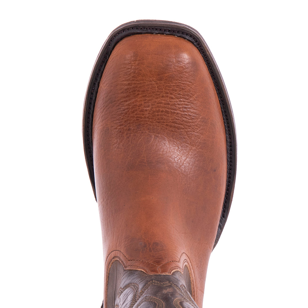 Mens Cowboy 12-2 Cognac Bison/Tobac Goat Crown Stitch MV Sole