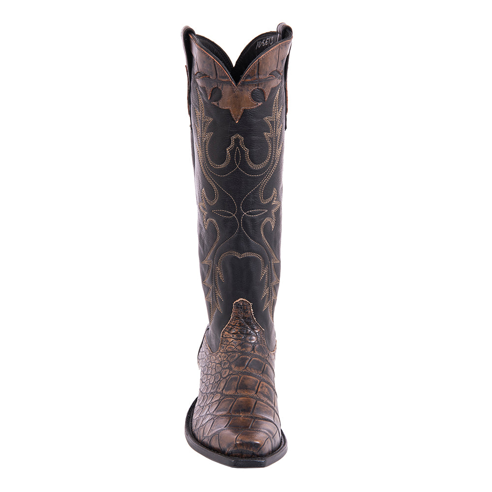 Men's Cowboy 17-2 Whiskey Antique DF Alligator/Black Analine