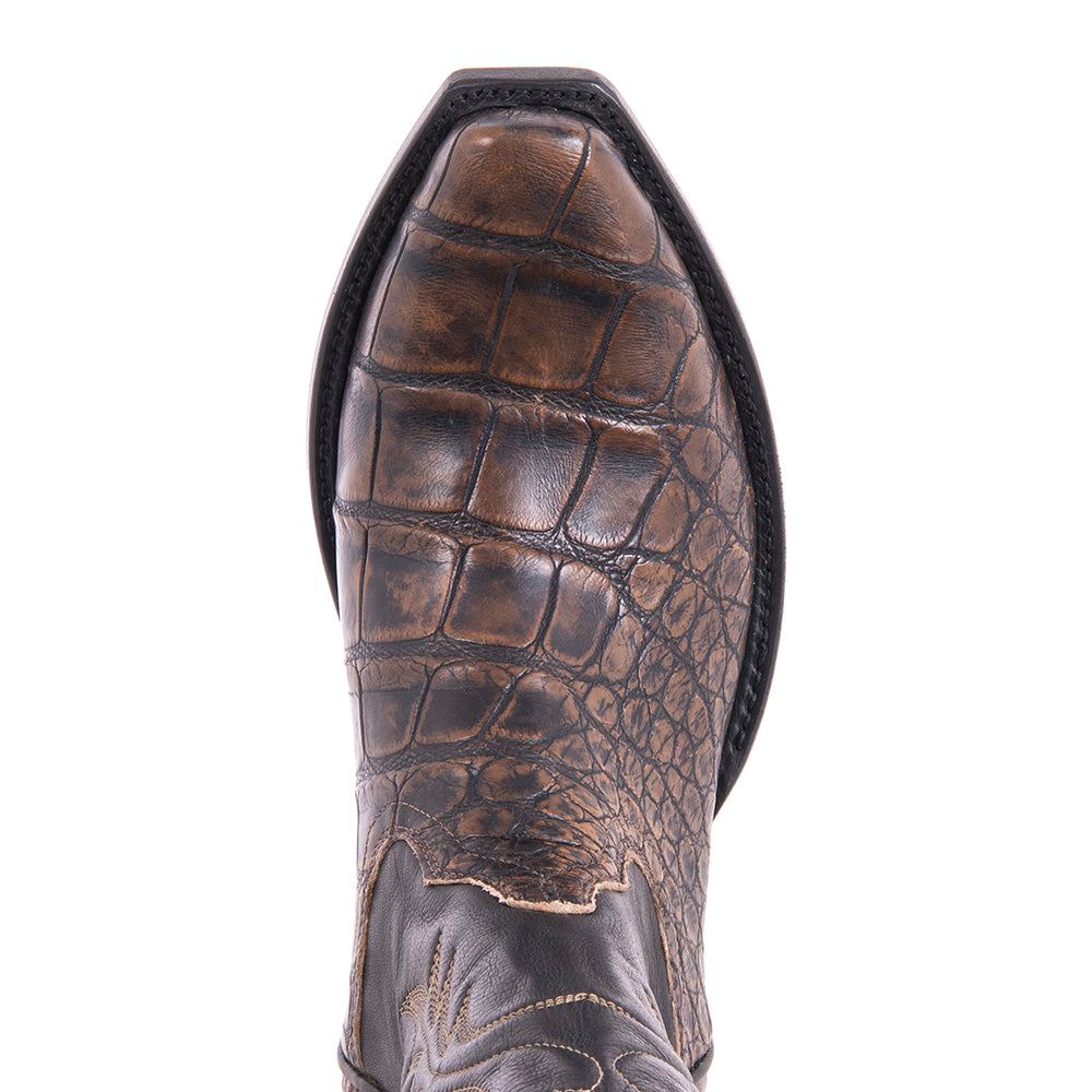 Men's Cowboy 17-2 Whiskey Antique DF Alligator/Black Analine