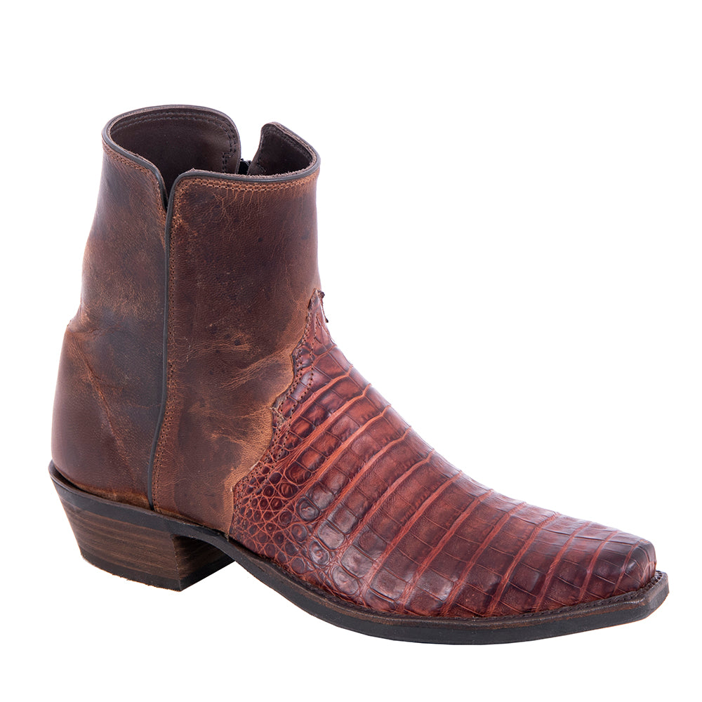 Men's Short Zip Raisin Belly Croc Canella Goat MV Sole