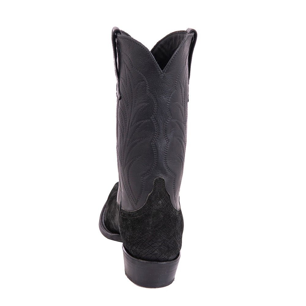 Men's Cowboy 12-2 Black Hippo/Black Aniline Winn Stitch MV Sole