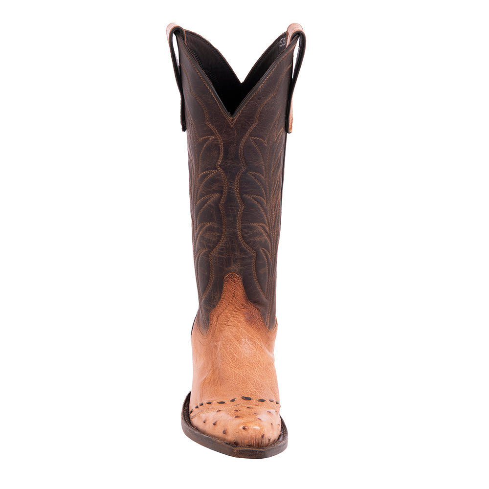 Ladies Cowboy 13-2.5 SM Ostrich/Canella Goat w/FQ Buckstitch