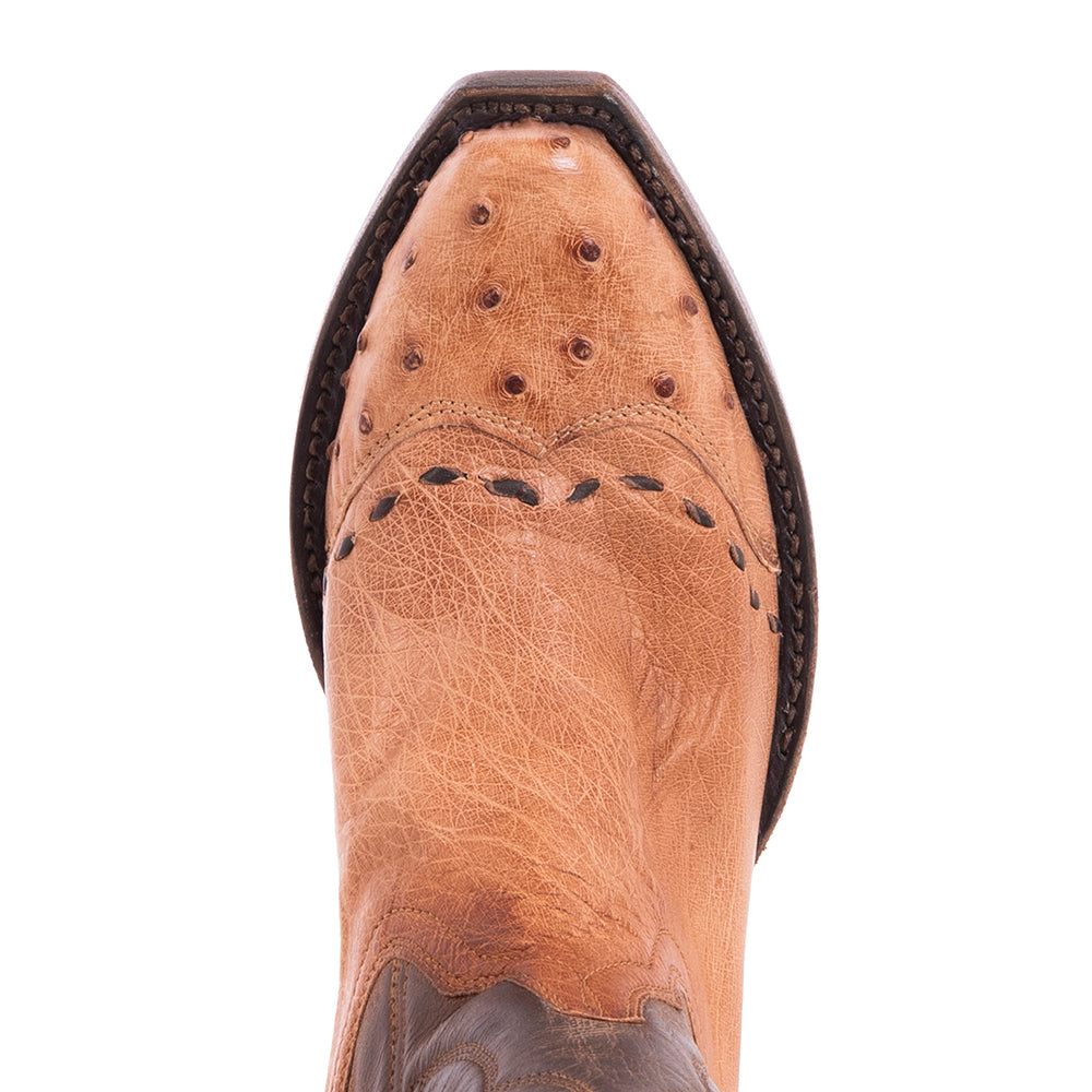 Ladies Cowboy 13-2.5 SM Ostrich/Canella Goat w/FQ Buckstitch