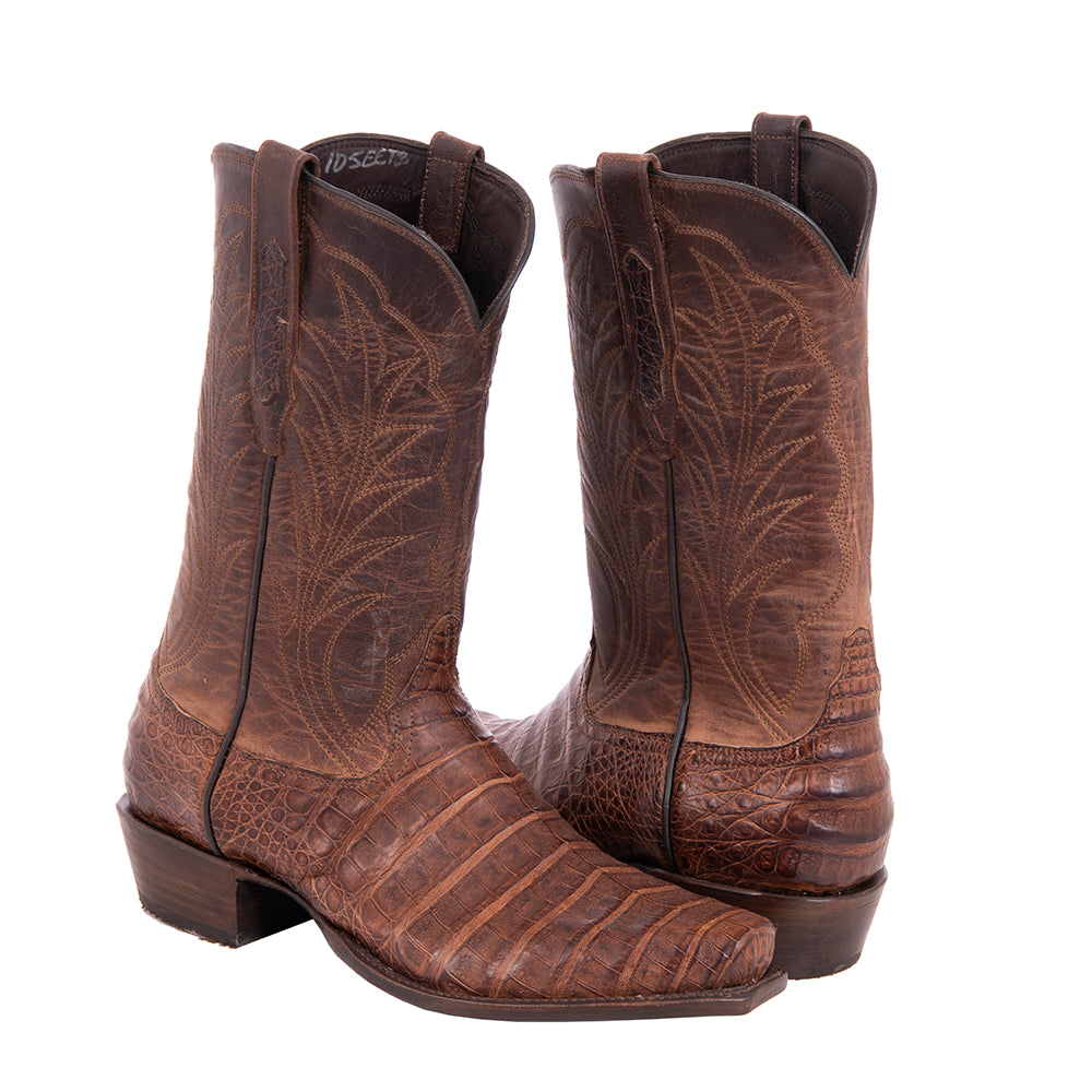 Men's Cowboy 12-2 Cigar Pull Up Caiman Croc/Canella Goat Winn Stitch