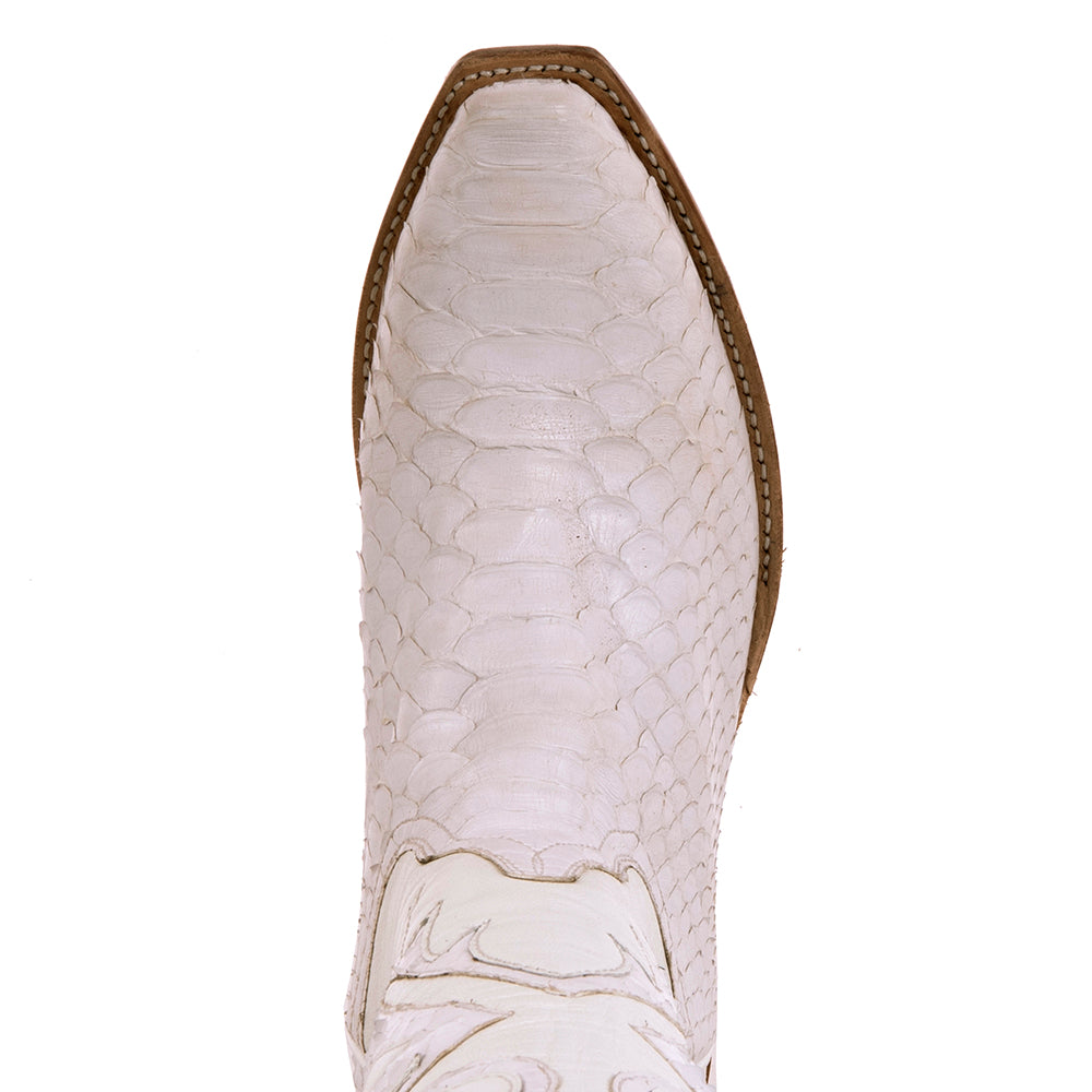 Ladies Cowboy 17-2 White Python/White Aniline Fern Inlay