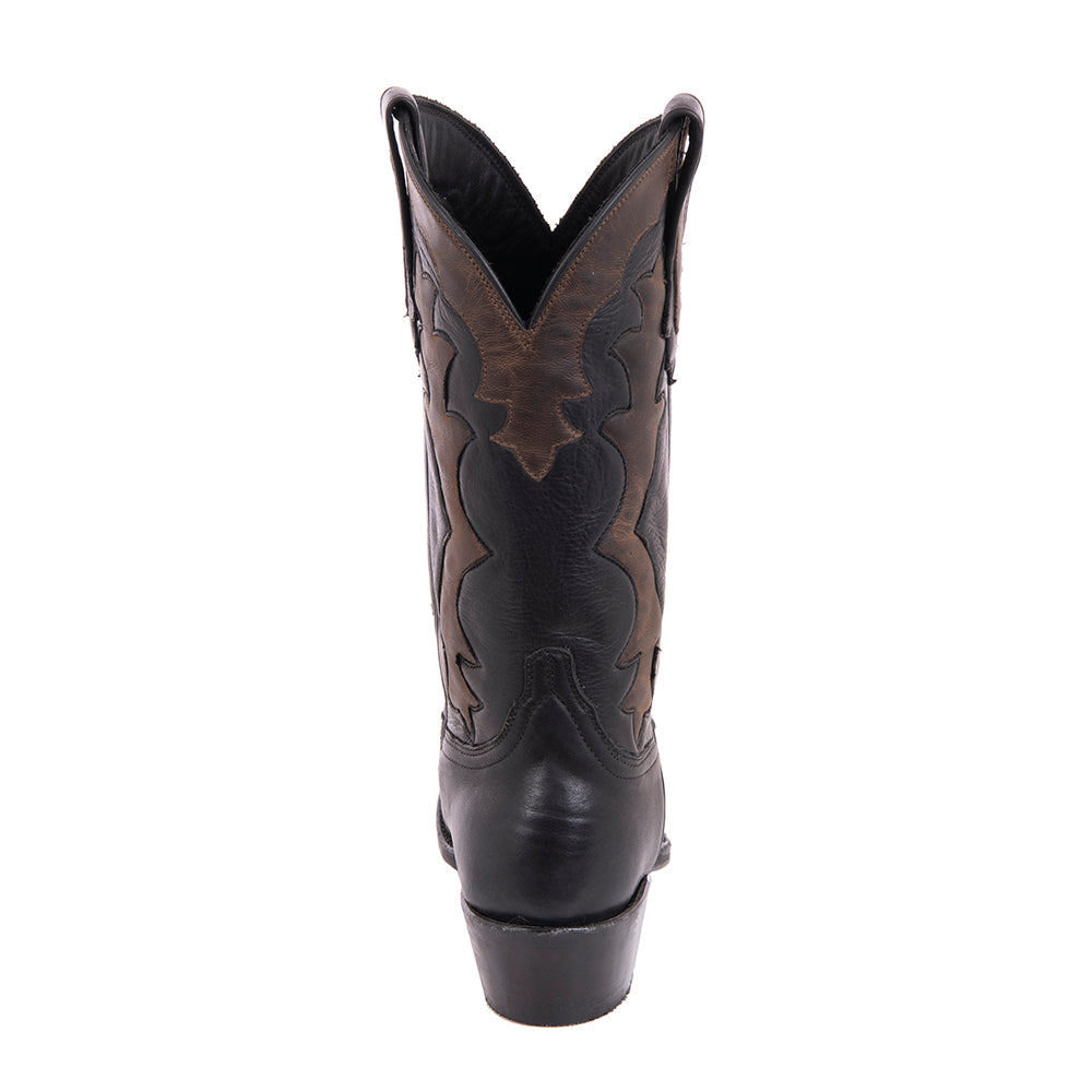 Ladies Cowboy 12-2.5 Black Analine GP w/Tobac Inlay