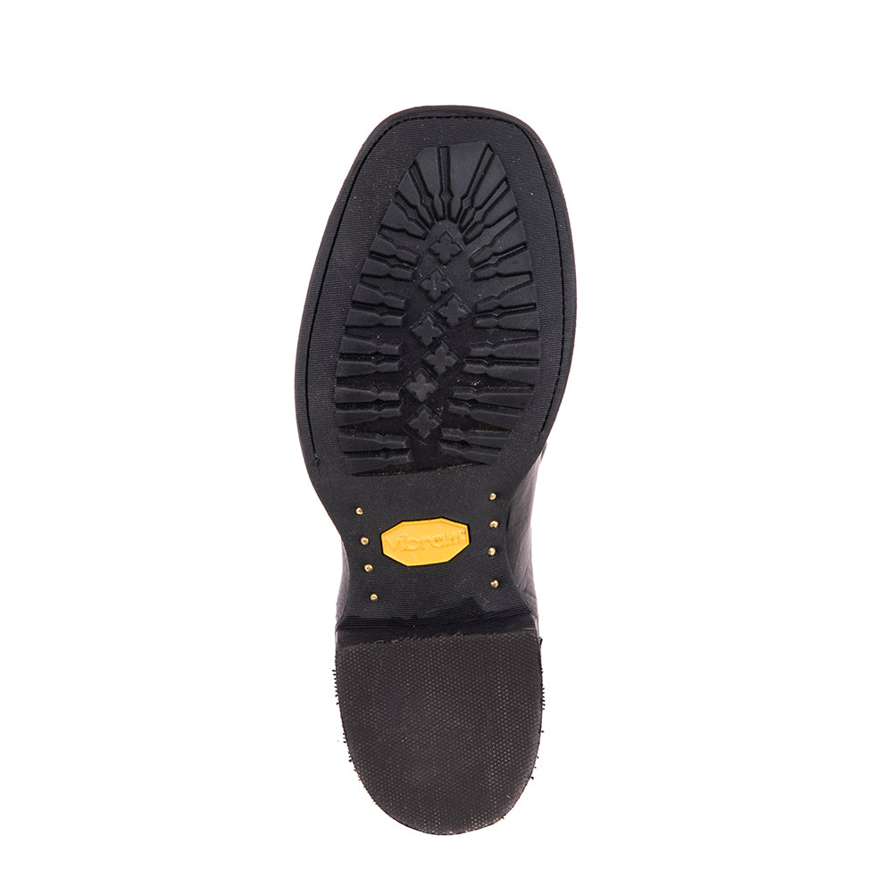 Mens Cowboy 12-2 Black Bison/Black Aniline Fern Inlay MV Sole