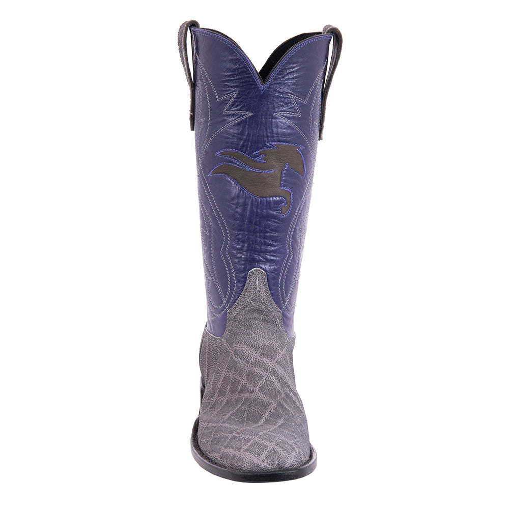 Ladies Cowboy 13-2 Grey Elephant/Purple Kidskin Xtreme Horse Inlay