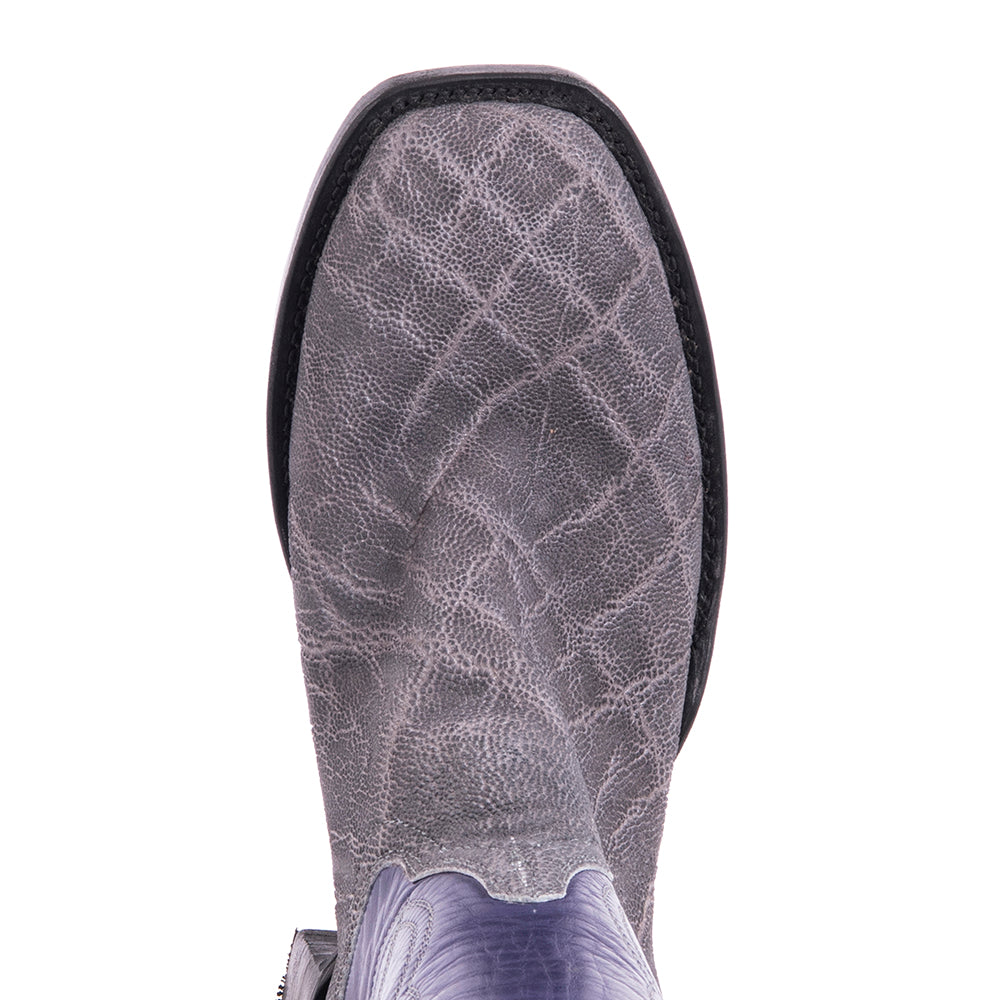 Ladies Cowboy 13-2 Grey Elephant/Purple Kidskin Xtreme Horse Inlay