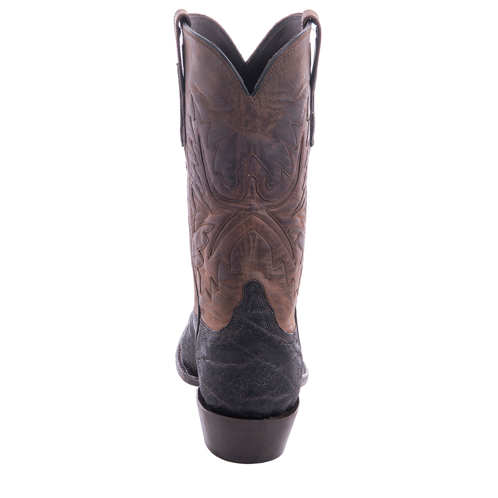 Men's 12" Nicotine Elephant Tobac Fern Inlay Cowboy Boot