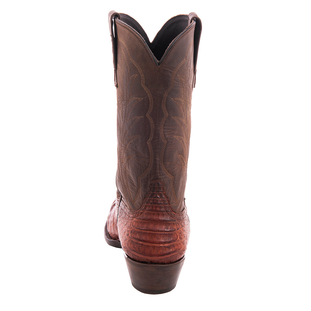 Men's Cowboy 12-2 Raisin Caiman Croc/Canella Goat Winn Stitch