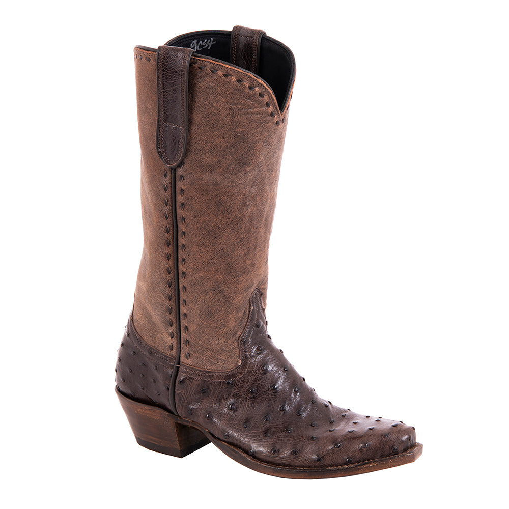 Ladies Cowboy 13-2 Nicotine FQ Ostrich Brown WW II Full Buckstitch