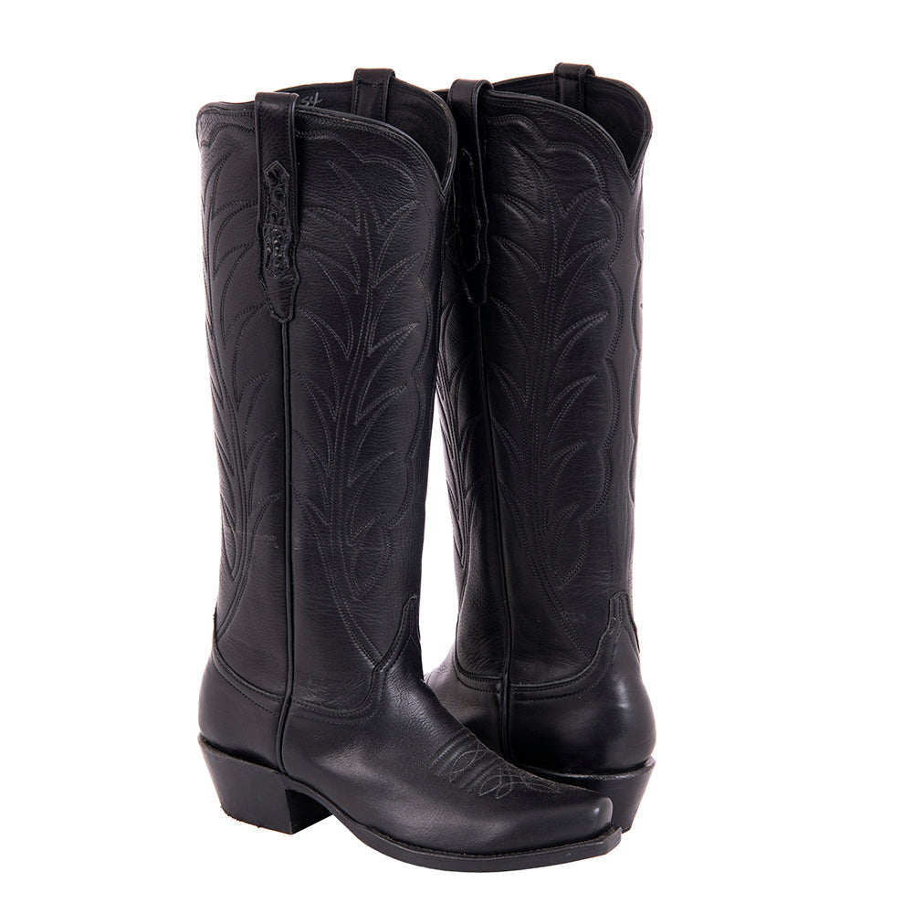 Ladies Cowboy 16-2 Black Aniline Winn Stitch