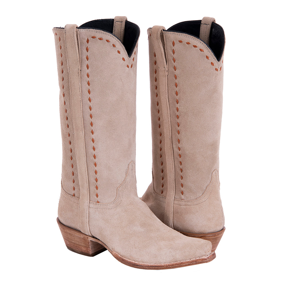 Ladies Cowboy 13-2 Tan RO Covered Side Seam Side Buckstitch