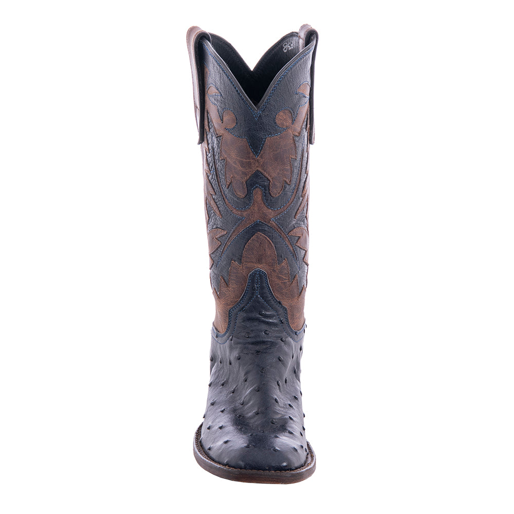 Ladies Cowboy 12-2 Navy CC FQ Ostrich/Canella Goat Fern Inlay