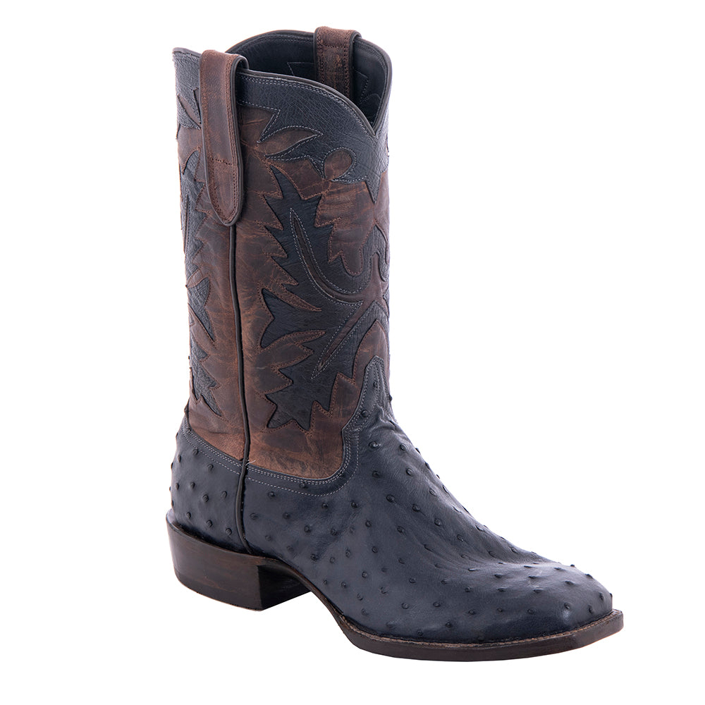 Men's Cowboy 12-2 Navy CC FQ Ostrich/Canella Goat Fern Inlay