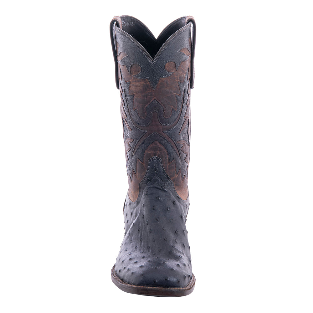 Men's Cowboy 12-2 Navy CC FQ Ostrich/Canella Goat Fern Inlay
