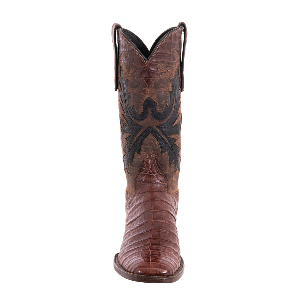 Ladies Cowboy 12-2 Cigar Caiman Croc/Canella Goat Fern Inlay