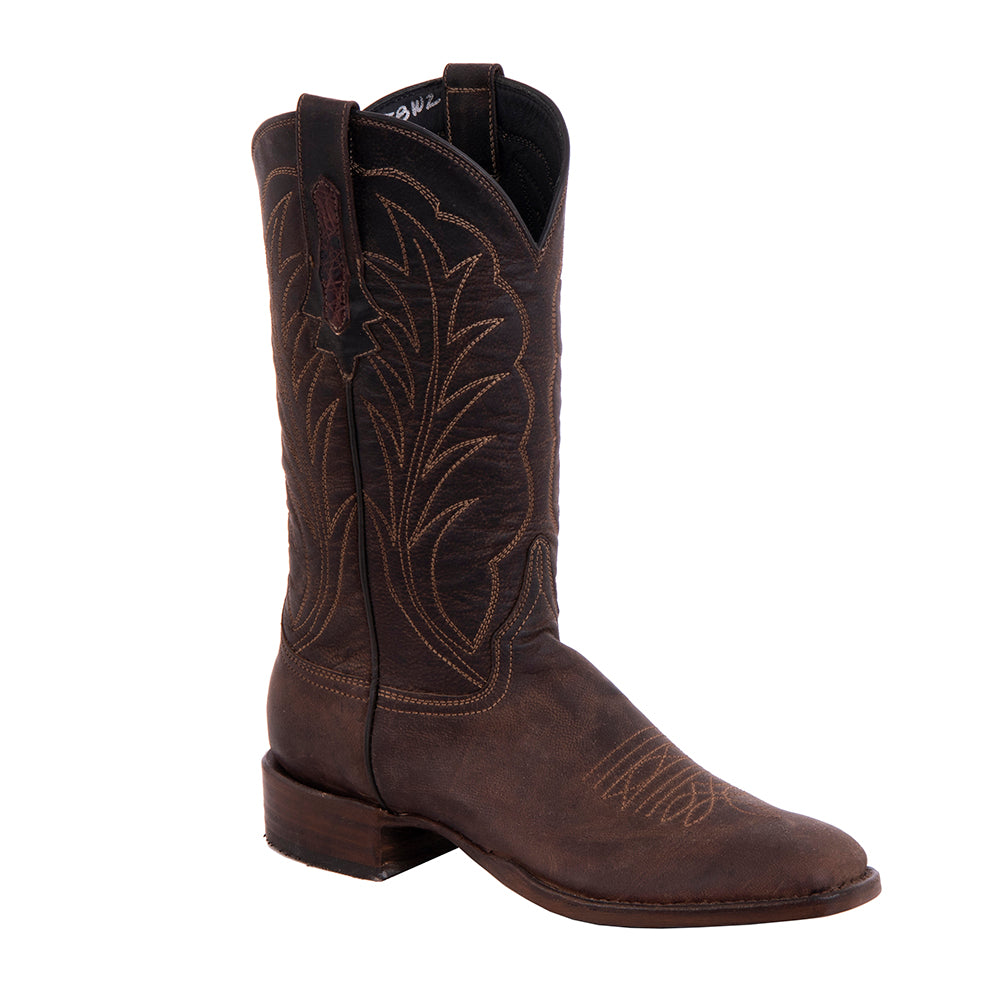 Ladies Cowboy 12-2.5 Tobac Goat Winn Stitch Toe Bug