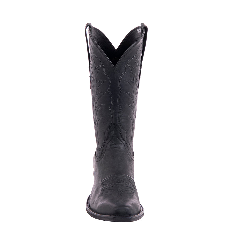 Men's Cowboy 12-2.5 Black Mad Dog Goat Winn Stitch Toe Bug Mini Vibram