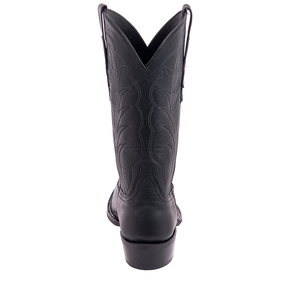 Men's Cowboy 12-2.5 Black Mad Dog Goat Winn Stitch Toe Bug Mini Vibram