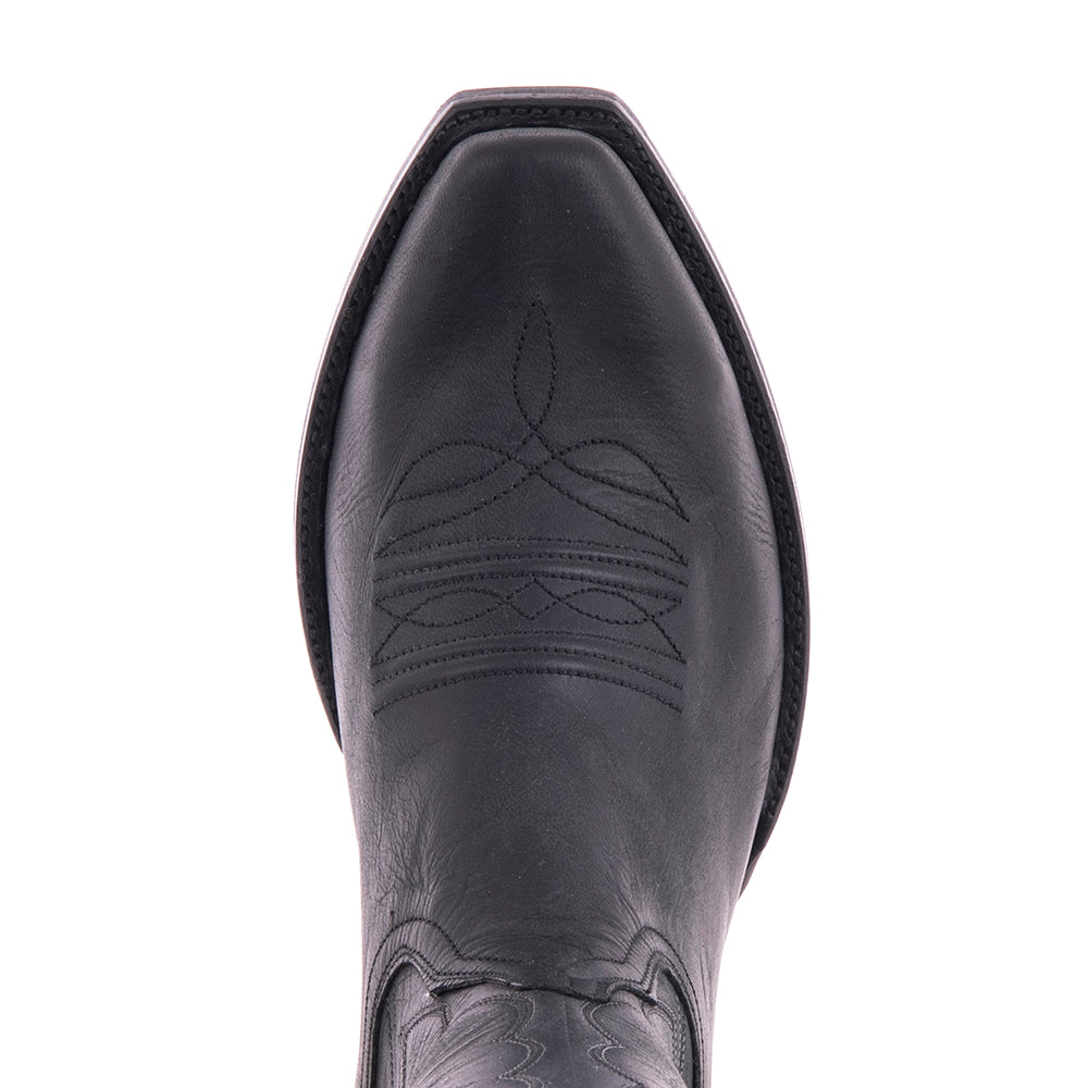 Men's Cowboy 12-2.5 Black Mad Dog Goat Winn Stitch Toe Bug Mini Vibram