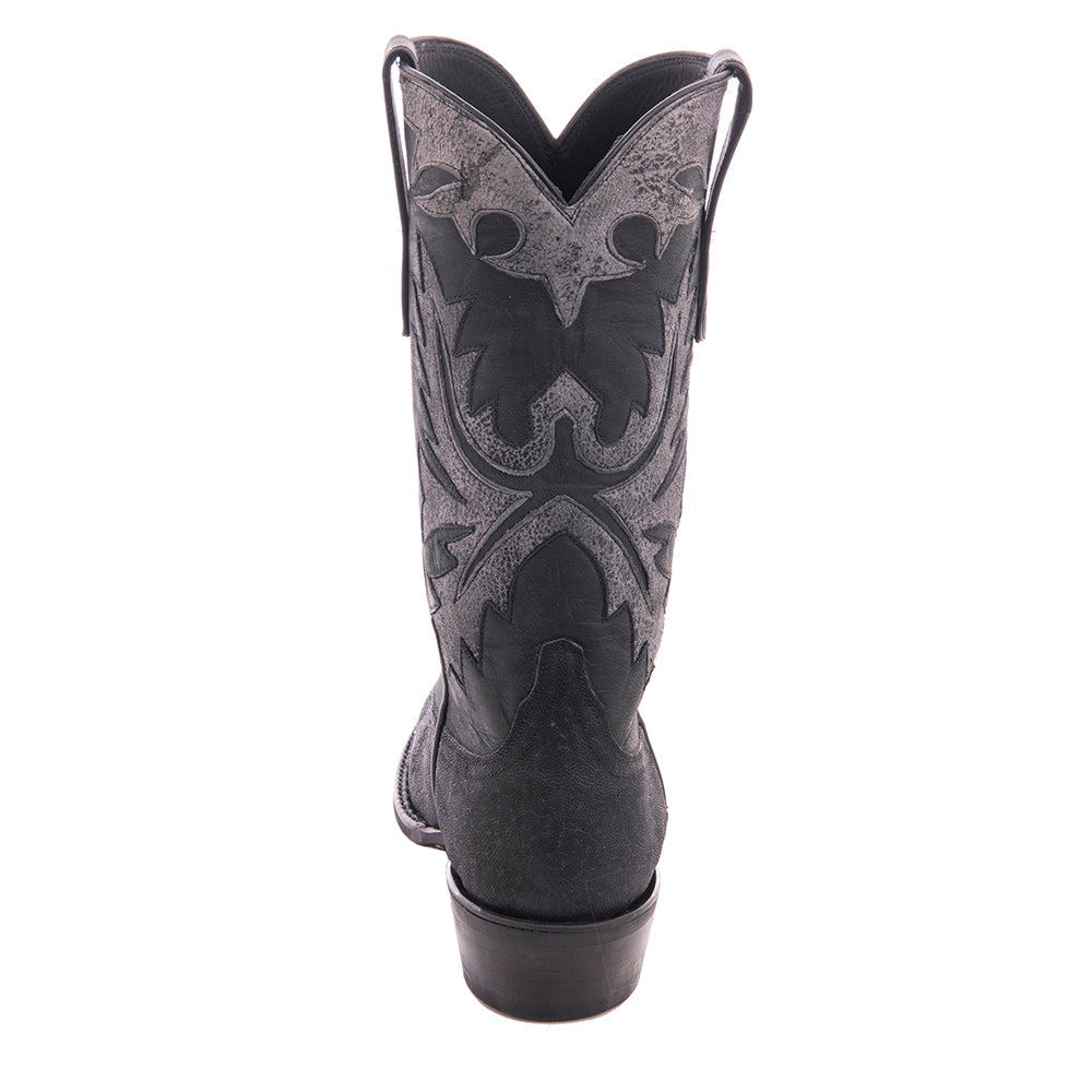 Men's Cowboy 12-2 Black Elephant/Black Goat Fern Inlay Mini Vibram