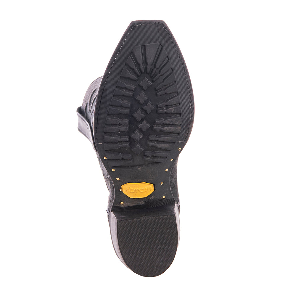 Men's Cowboy 12-2 Black Elephant/Black Goat Fern Inlay Mini Vibram