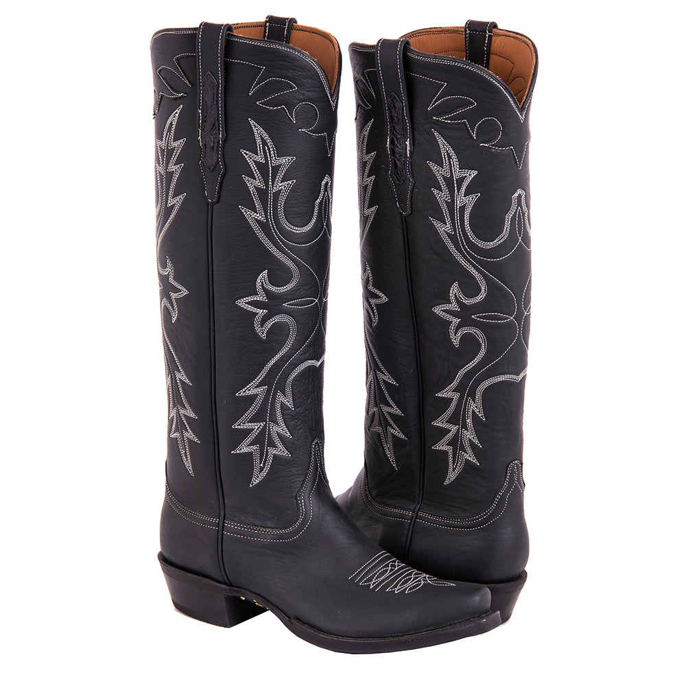 Ladies Cowboy 17-2 Black Aniline Old Nugget Toe Bug Mini Vibram