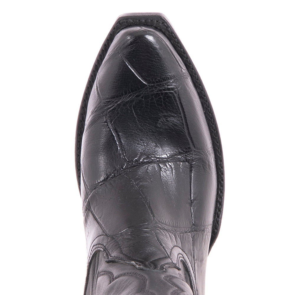 Ladies Cowboy 12-2 Black American Alligator Bias Cut/Black Aniline Winn