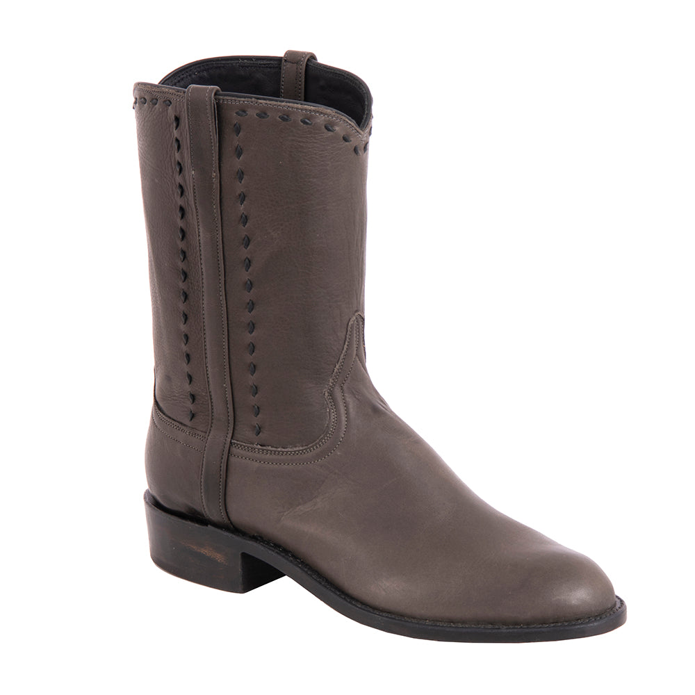 Men's Roper 10-1 Grey Aniline Covered Side Seam Buckstitch