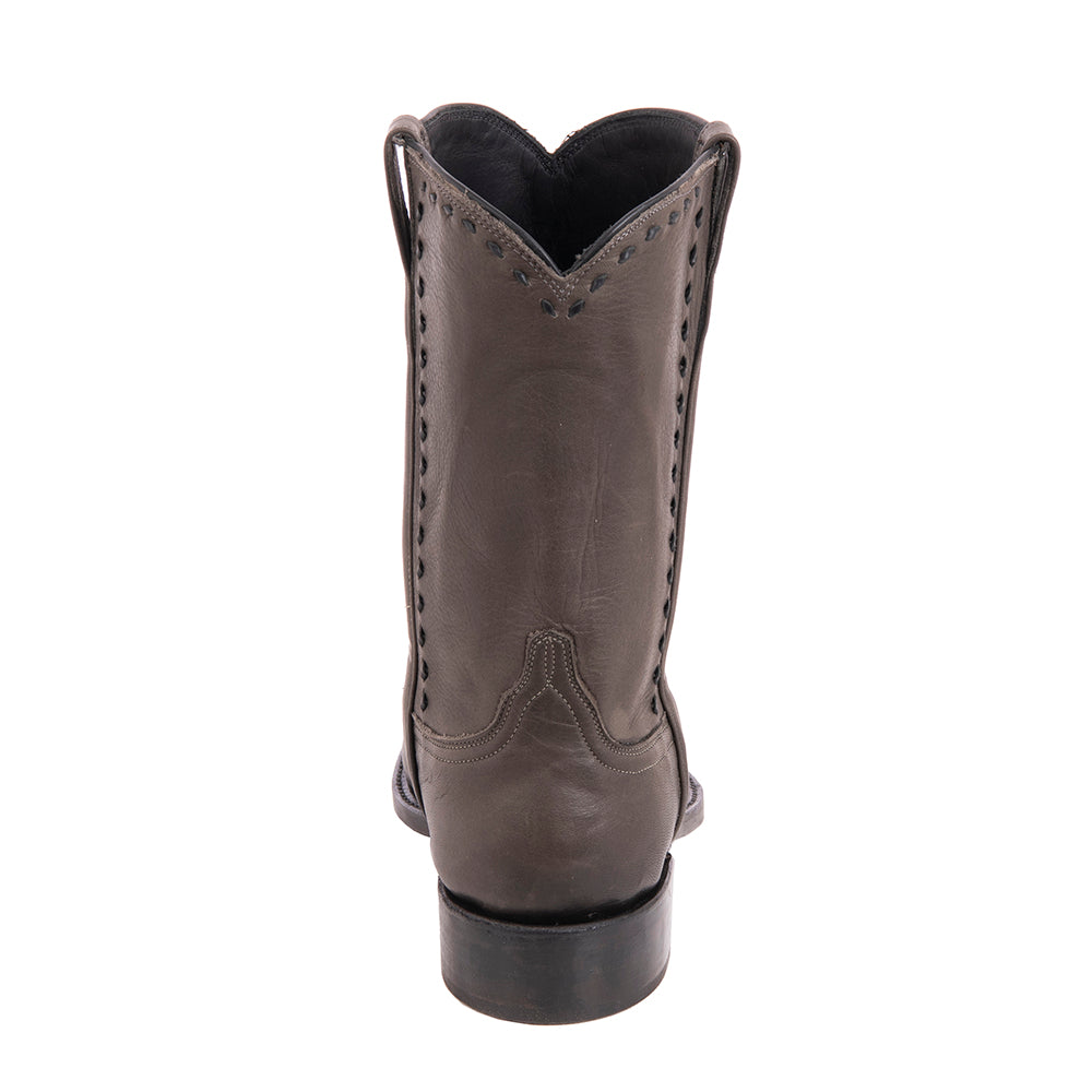 Men's Roper 10-1 Grey Aniline Covered Side Seam Buckstitch