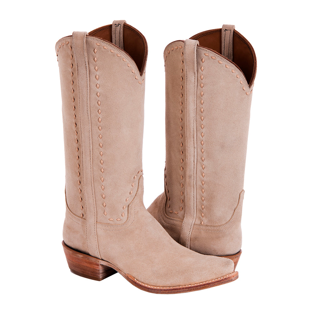 Ladies Cowboy 13-2 Tan RO Covered Side Seam Full Natural Buckstitch