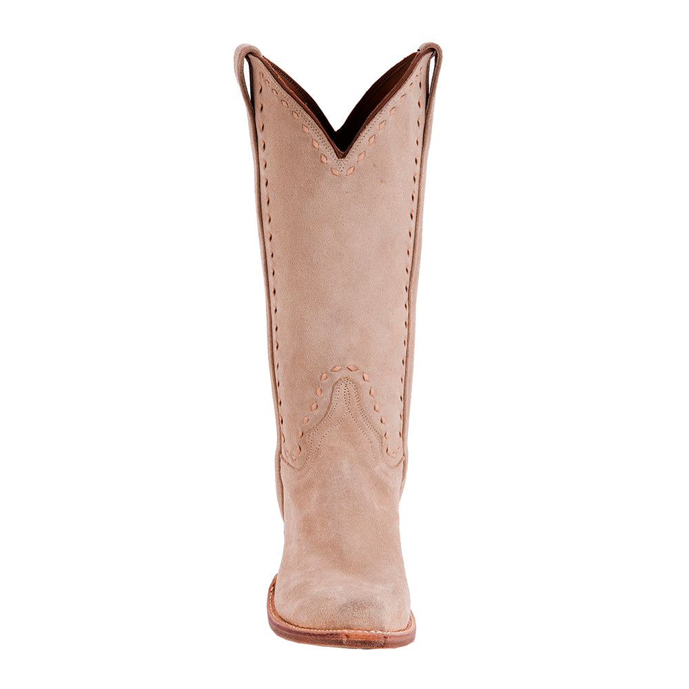 Ladies Cowboy 13-2 Tan RO Covered Side Seam Full Natural Buckstitch