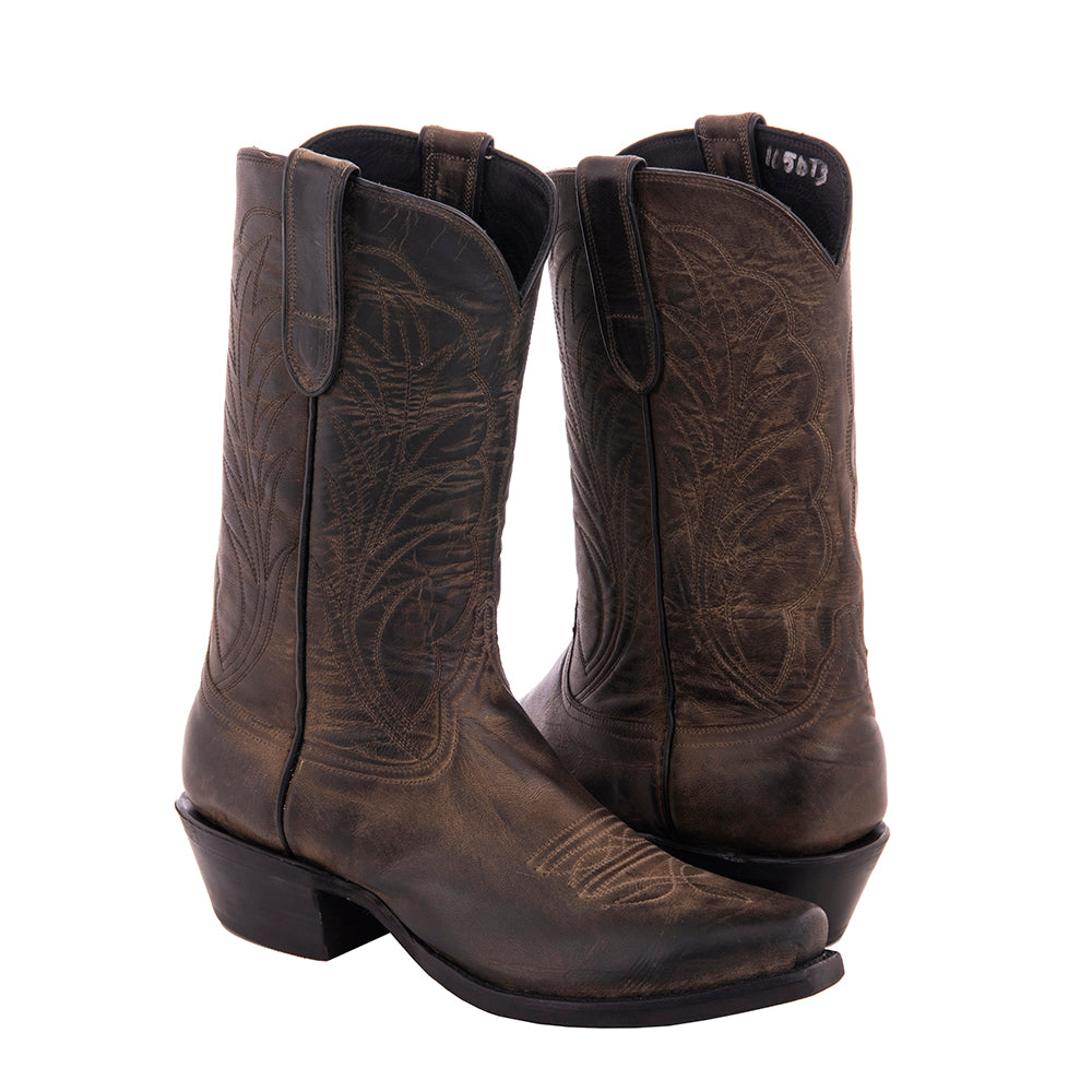 Men's 12-2 Grey Goat Winn Stitch Toe Bug Cowboy Boot