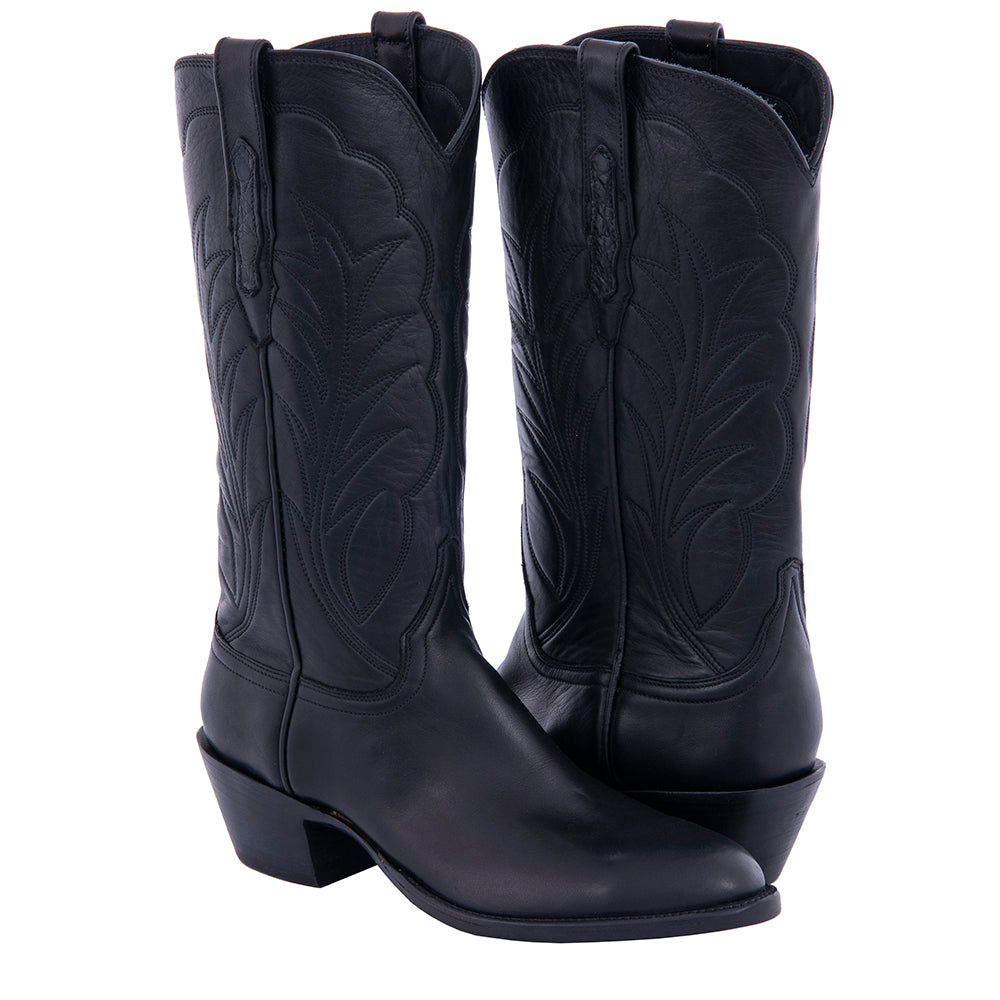 Ladies 13" Black Aniline Winn Cowboy Boot
