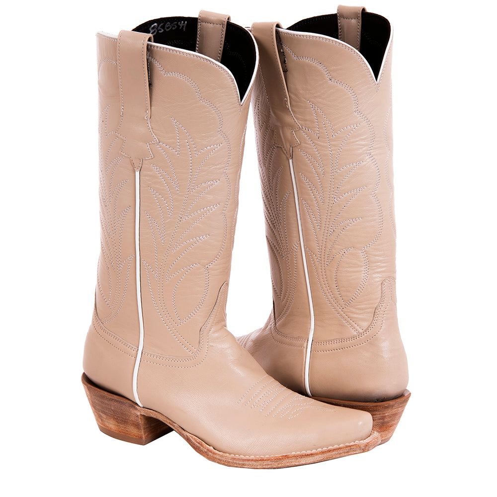 Ladies Cowboy 13-2 Bone Kidskin w/Winn Stitch