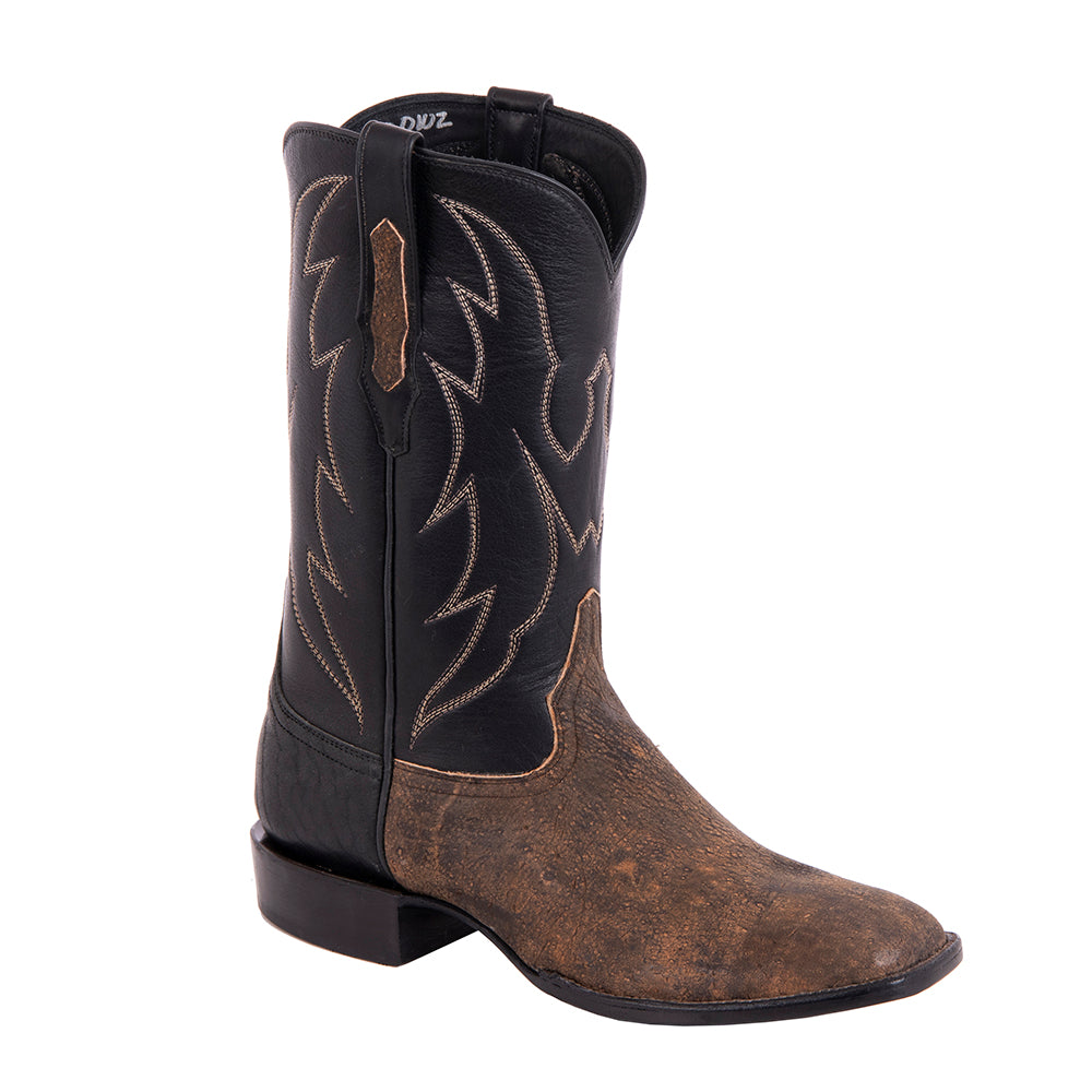Men's Cowboy 12-2 Tan Giraffe/Black Aniline Crown Spur Lip