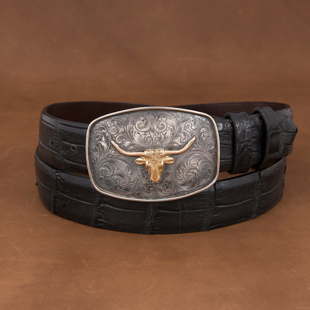 SUNSET TRAILS COLT BUCKLE W/ 14K STEER