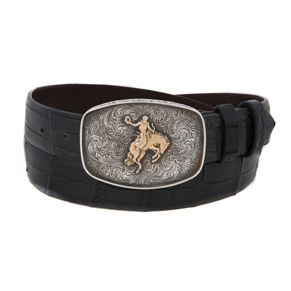 SUNSET TRAILS COLT BUCKLE W/14K BRONC