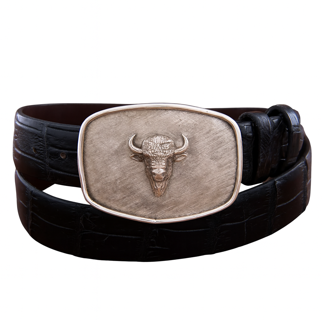 SST COLT CROSSHATCH BUCKLE W/BISON HEAD