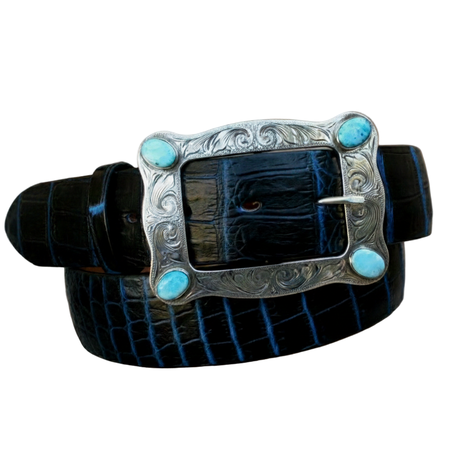 LARGE HART BUCKLE W/ WESTERN ENGRAVING AND TQ