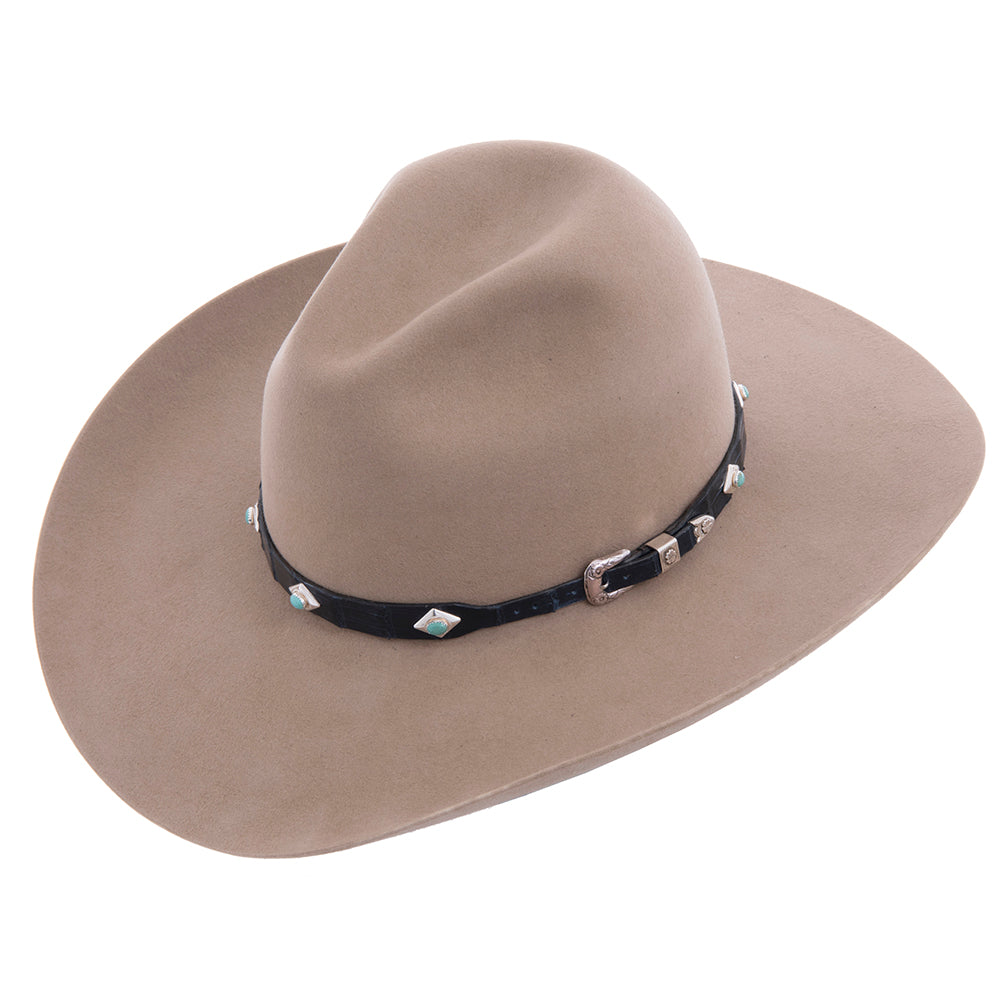 BLUE GATOR HATBAND W/ 9 TQ STONES AND SS DIAMONDS